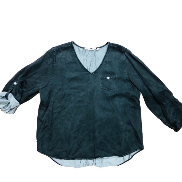 Acid Washed Denim Top by Soft Surroundings - Picture 4 of 10